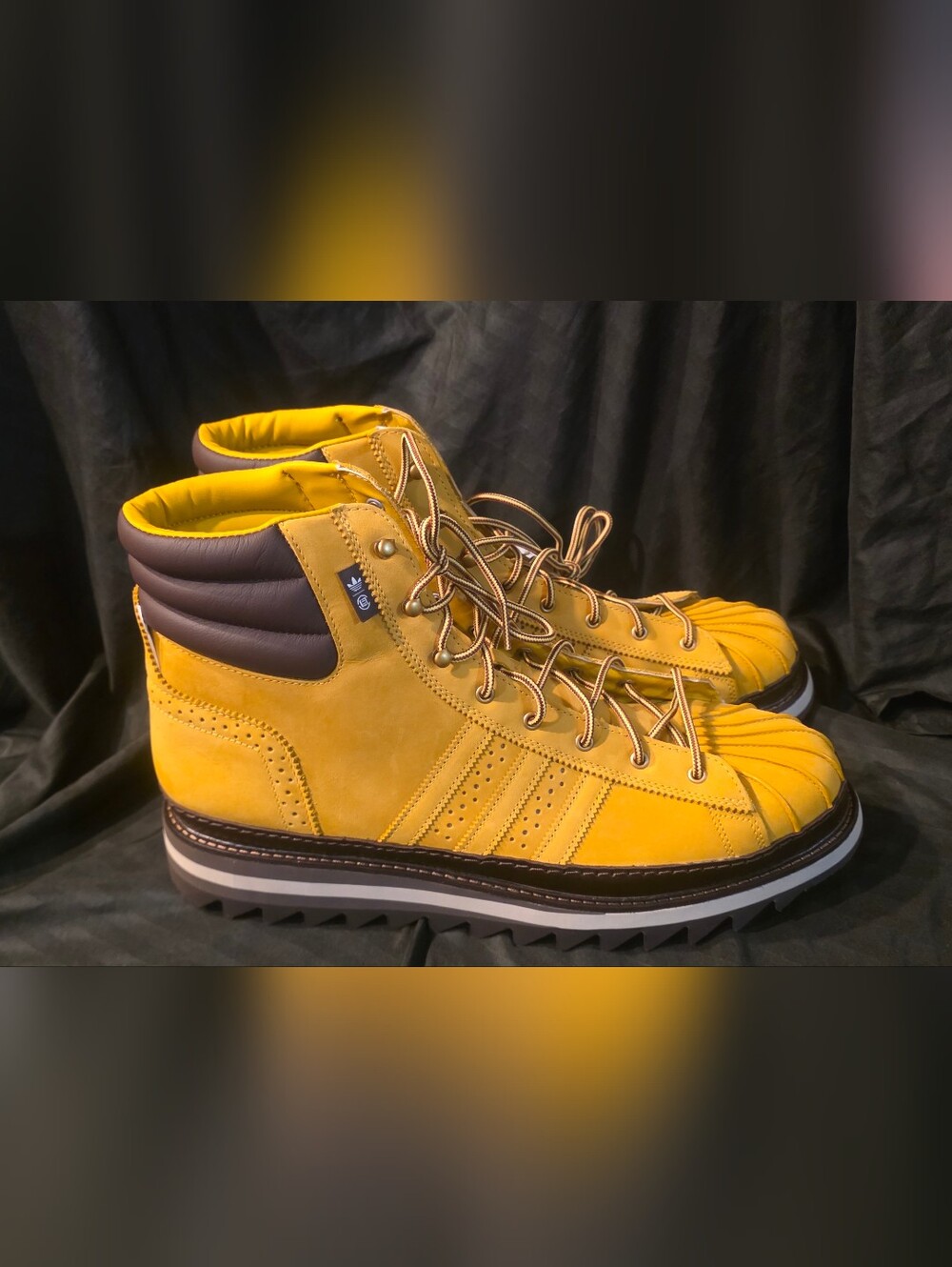 Adidas X Clot Pro Model Boots Mustard Yellow JS0853 Men Size 16 NWOB Defects